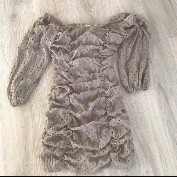 Tan Ruched Dress - Picture 3 of 3